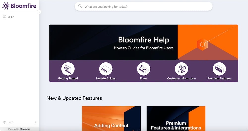 Bloomfire Knowledge Management Help Center Example