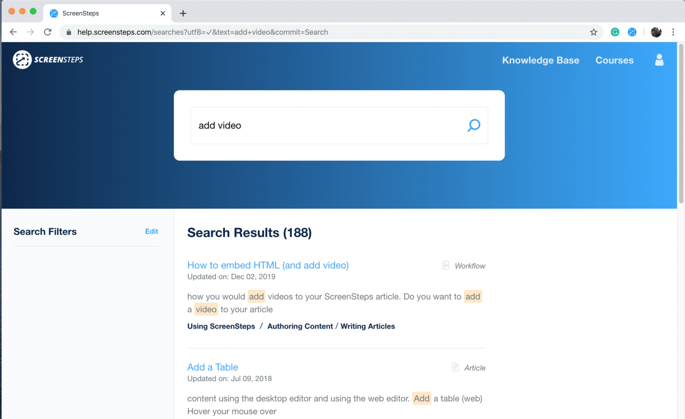 ScreenSteps help article on how to add video