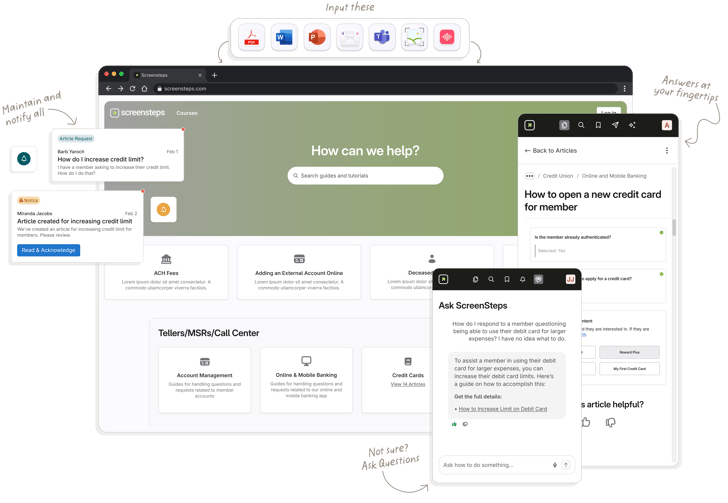 ScreenSteps Platform Features UI