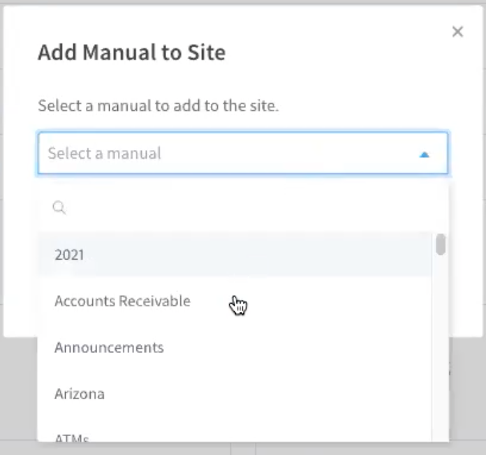 ScreenSteps select a manual