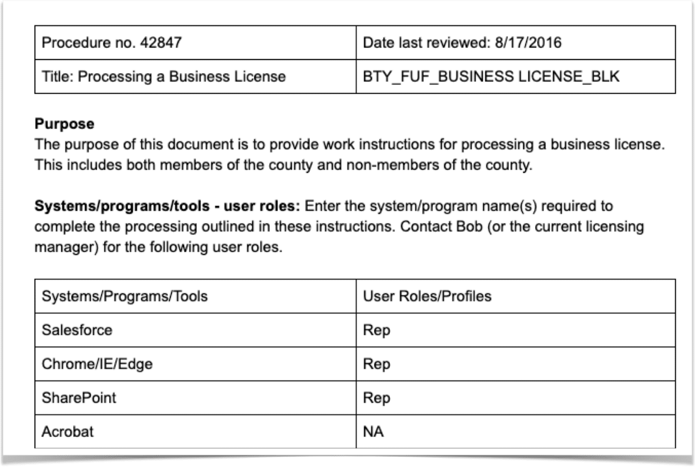 Call Flow Mistakes: Using Tables at the top of the document