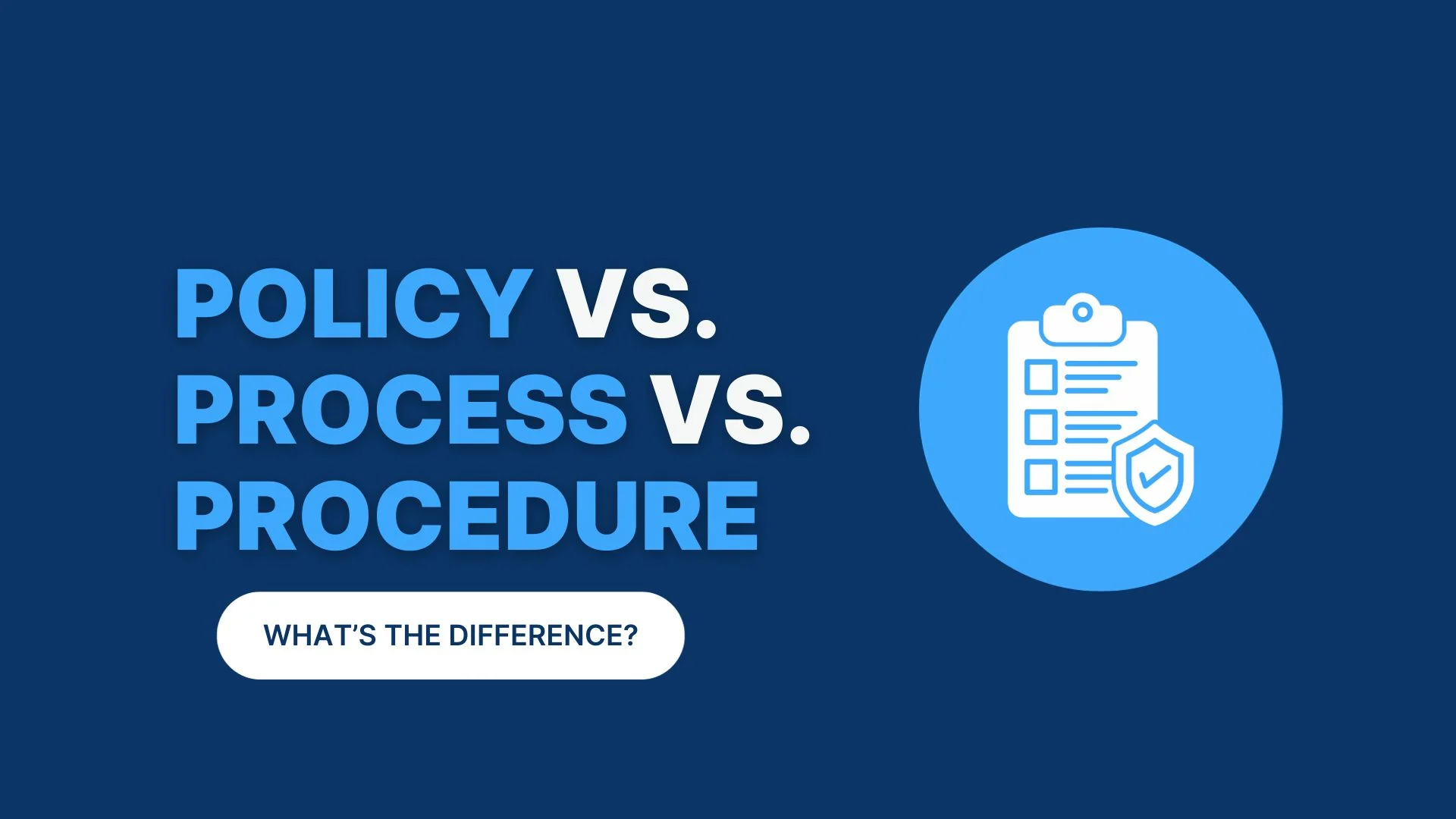 Policy vs Process vs Procedure: What's the Difference? (+ Examples)